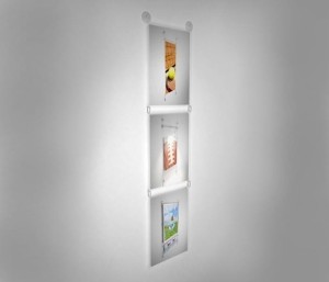 Vitrínový systém 3 × A4 – na šířku (horizontálně)